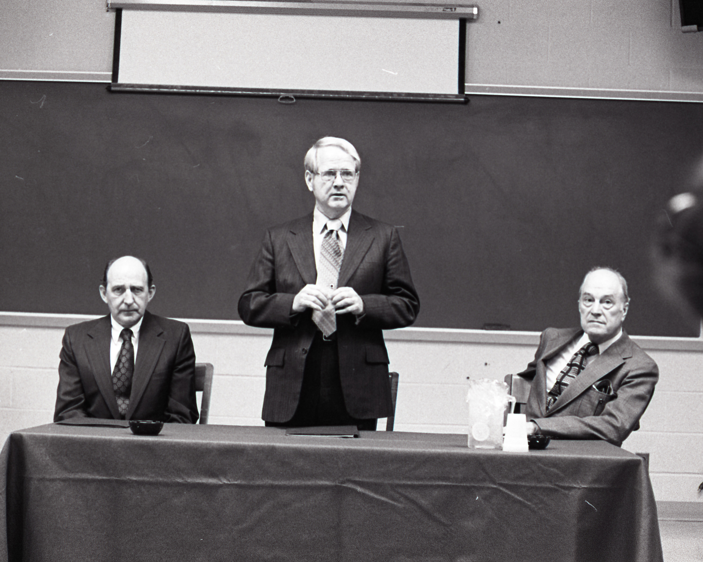 Dr. Vergil H. Dykstra is announced as president of George Mason University, April 3, 1973 