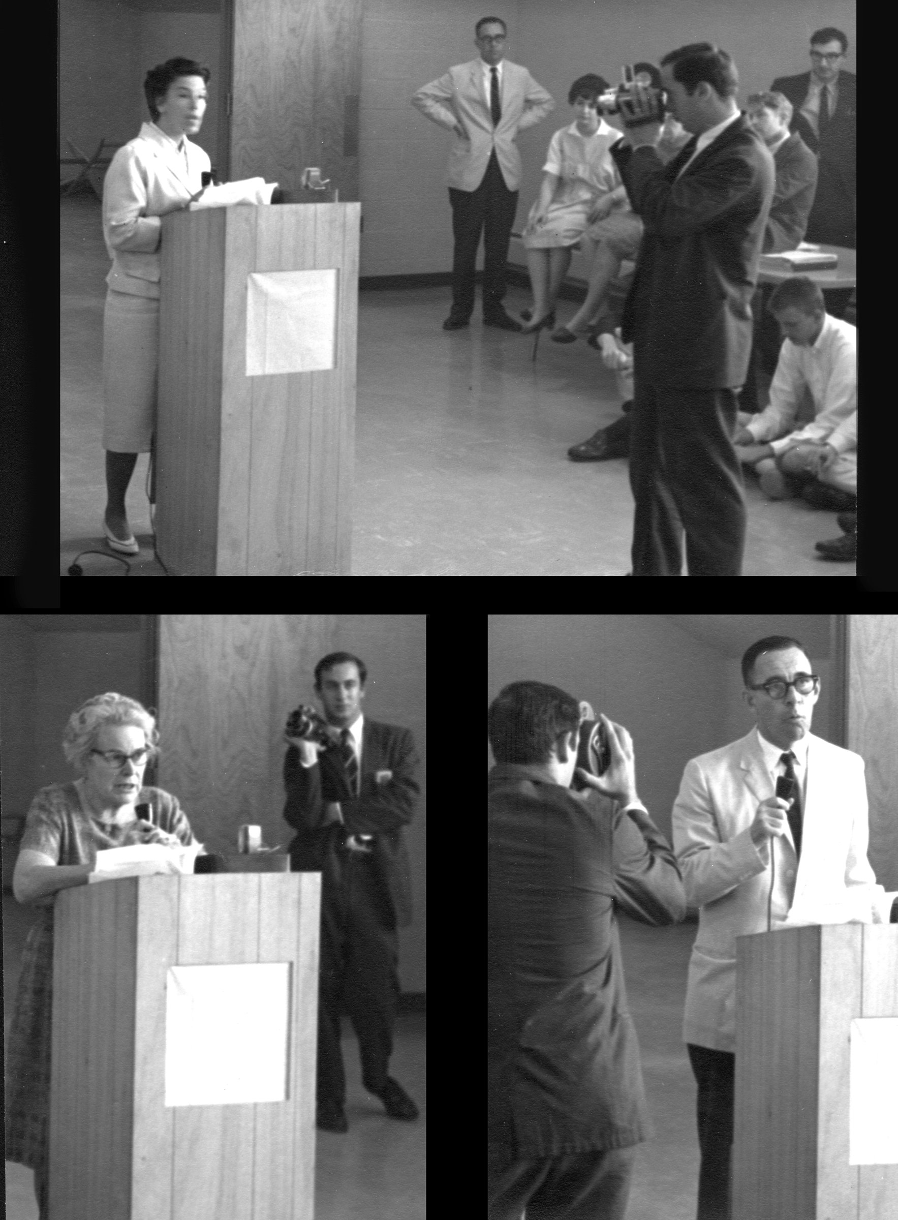 May 20, 1965, five full-time Ph.D, the core of the faculty [hold] a press conference to announce resignations in a dispute with Dr. Robert Reid, Director.  