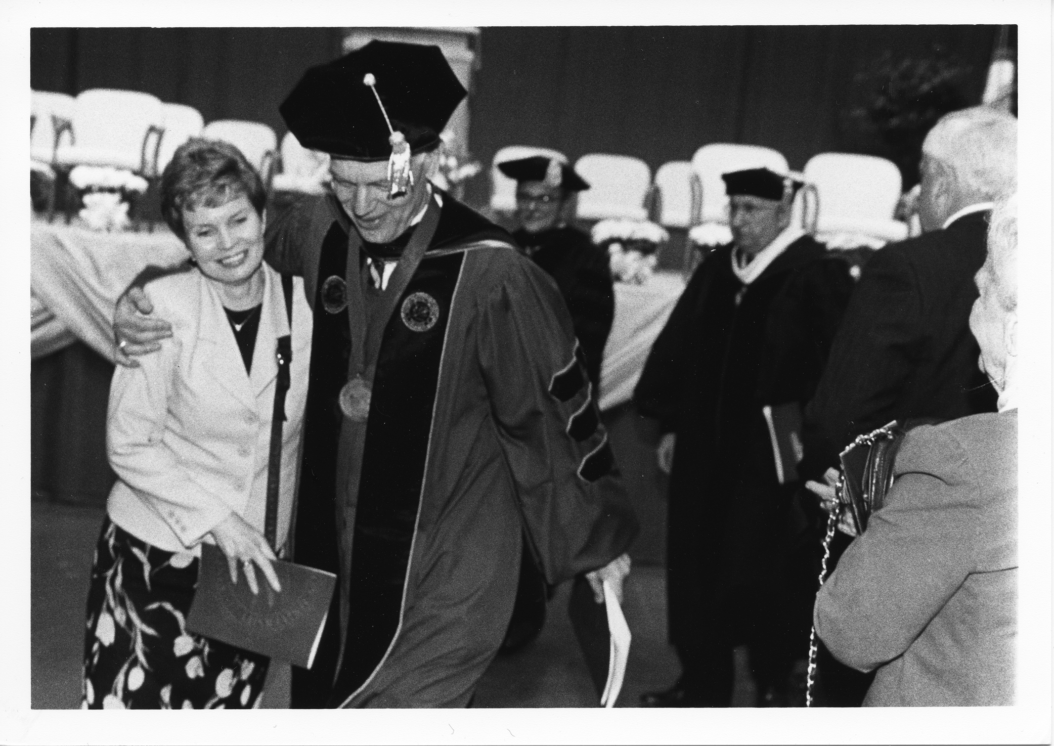 Dr. Alan G. Merten and wife, and Sally Merten at his inauguration, April 4, 1997 